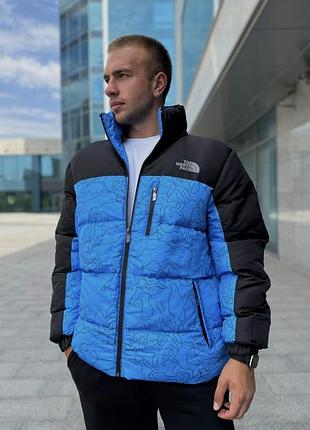 Пуховик the north face black/blue