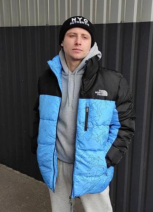 Пуховик the north face black/blue 4