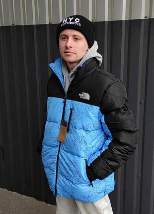 Пуховик the north face black/blue 7