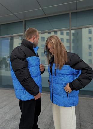 Пуховик the north face black/blue 4
