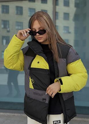 Пуховик the north face steep tech down black/ yellow