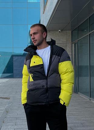 Пуховик the north face steep tech down black/ yellow