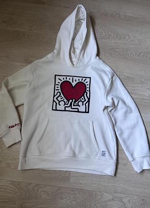 Худі keith haring оверсайз утеплене з принтом