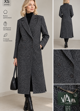 Демисезонное пальто, xs, 60% шерсть