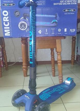Самокат micro maxi deluxe триколісний з led колесами