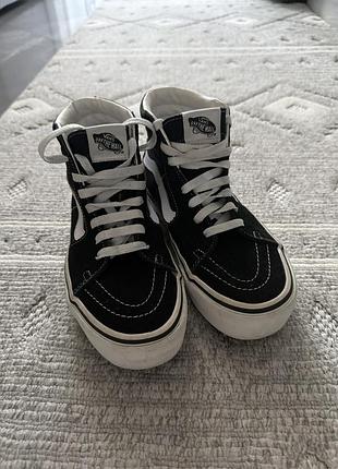 Кеди чоловічі vans sk8-hi чорно-білі
