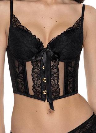 Бюстгальтер-корсет жіночий jasmine lingerie чорний мереживний