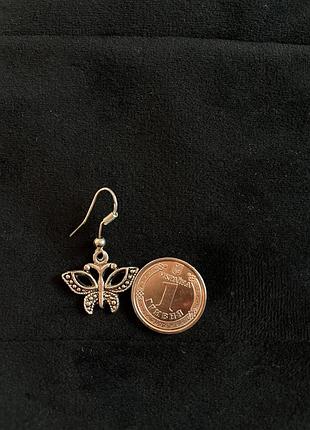 Срібні сережки метелики 3