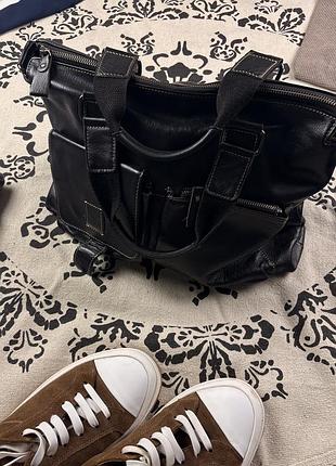 Стильна з натуральної шкіри чоловіча сумка🖤