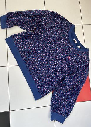 Лонгслів жіночий levi's синій з леопардовим  принтом