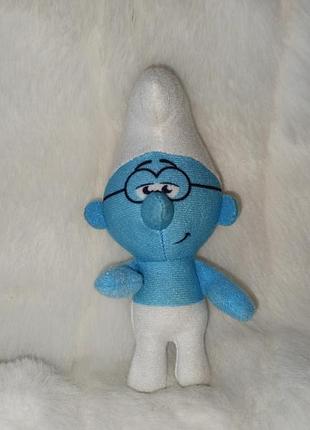 Мягкая плюшевая игрушка умник brainy smurf умен из коллекции mcdonald's happy meal 2022 года