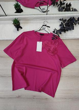 Новая хлопковая футболка zara из свежих коллекций р м