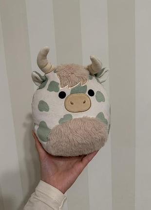М'яка іграшка squishmallows корівка біла з м'ятними плямами