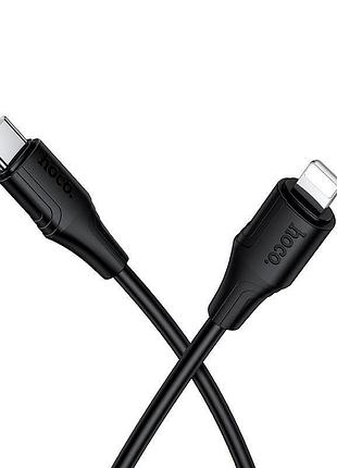 Кабель type-c – lightning hoco bien x124 1 м 27 вт для заряджання black (19411)