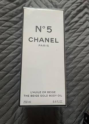 Олія для тіла chanel n°5 the beige gold body oil з мерехтінням, 250 мл