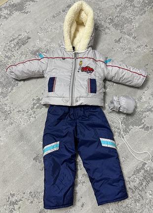 Зимовий комбінезон для хлопчика, роздільний, розмір 74