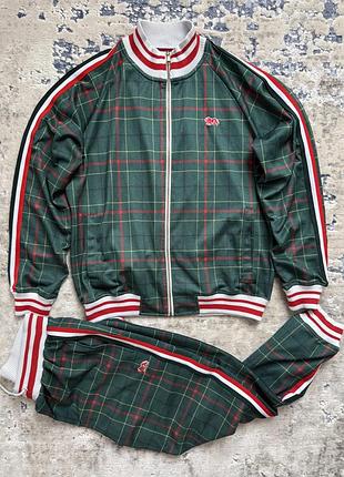 Спортивний костюм чоловічий lonsdale gentlemen check track suit зелений у клітинку