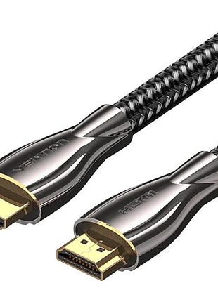 Кабель hdmi vention m-m 12 м версія 2.0 4k 60 гц zinc alloy в обплетенні black (almbm)