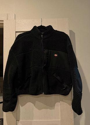 Куртка шерпа жіноча dickies, тедді шерпа чорна m-l
