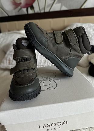 Черевики дитячі lasocki, хакі, 30 розмір, довжина устілки 19 см, шкіряні, на липучках