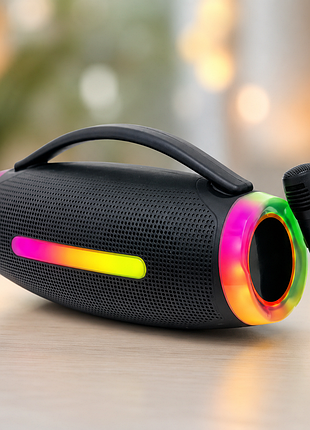 Колонка ms-3643bt-w/ колонка bluetooth с микрофоном/ акустика с rgb-подсветкой