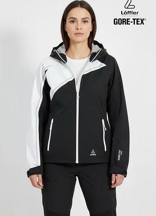 Жіноча водозахисна вітровка loffler gore tex розмір л l водостійка куртка софтшел softshell спортивна водовідштовхувальна мембранна