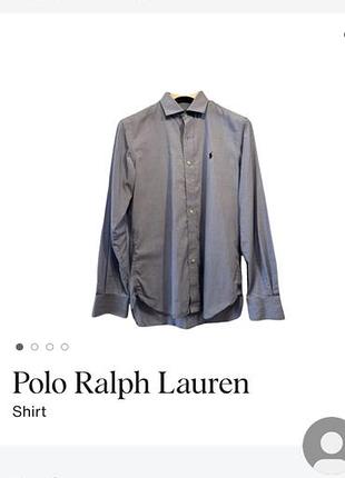 Сорочка чоловіча polo ralph lauren сіра 100% cotton розмір 39