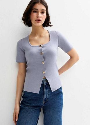 Плотный топ джемпер с акцентными пуговицами р l-xl