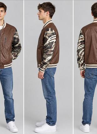 Мужской бомбер из экокожи imperial used couture l