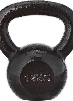 Гиря чугунная toorx 12 кг с резиновой подставкой black (kgv-12)