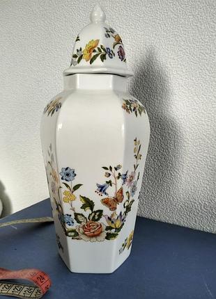 Фарфорова висока, шестигранна  ваза ( банка) , cottage garden, aynsley,