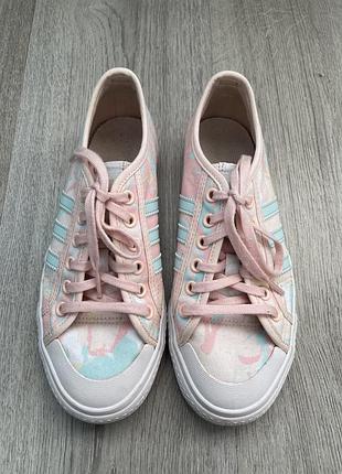 Стильні фірмові тканеві кеди кросівки adidas originals nizza low р.37.5