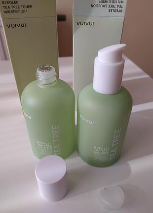 Набір для догляду за обличчям vuivui byeolee tea tree toner і emulsion для жирної та проблемної шкіри