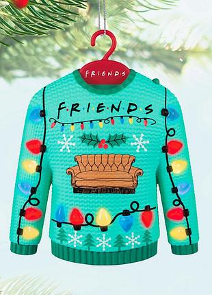 Елочное украшение hallmark keepsake friends «could we be any more festive?» - музыкальная, с подсветкой | коллекция 2025 5