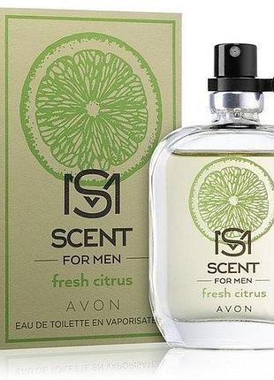 Туалетна вода avon scent essense mix fresh citrus для чоловіків, 30 мл