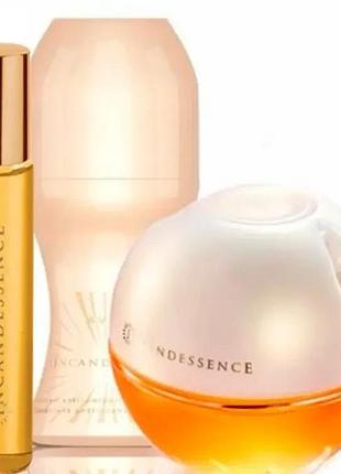 Набір avon incandessence ейвон інкандесанс для неї парфумна вода 50 мл,10 мл і кульковий дезодорант
