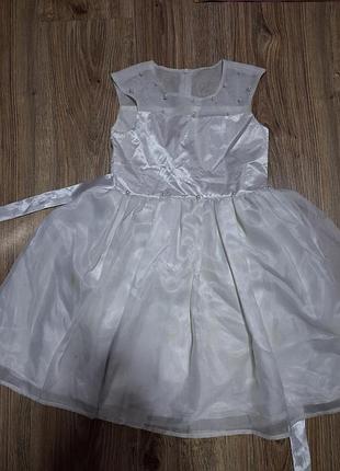 Пышное праздничное белое платье kids couture, размер 122 (6-7 лет)