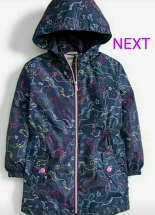 Крута стильна куртка вітрівка парка плащ next  принт 🦄🦄🦄  uk  6   eur  116