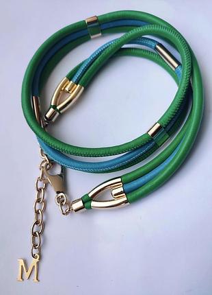 Брендовый кожаный ремень-пояс, чокер колье max mara оригинал