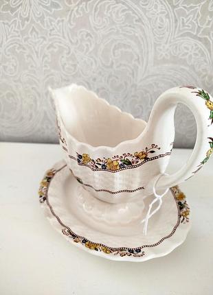Винтажный соусник с подставкой английского бренда spode из коллекции «buttercup