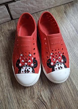 Черевики для дівчаток native minnie mouse гумові червоні, розмір 11 с