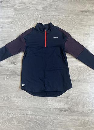 Кофта для хлопчика decathlon синя з червоною блискавкою 7-9 років