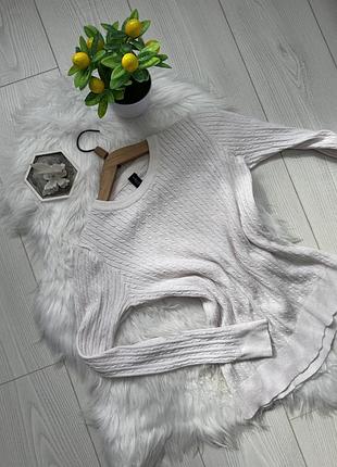 Базовий білий светр з візерунком «косички» ✅ by mariiahuts.clothes 🤎