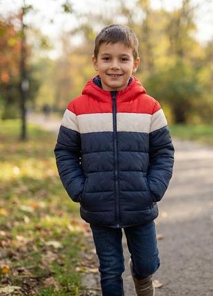 Куртка для хлопчика демісезонна, червоно-біло-синя