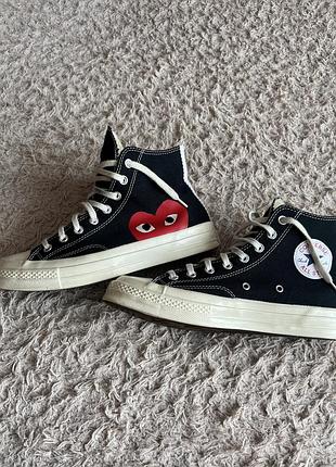 Кросівки високі кеди converse x comme des garçons play оригінал