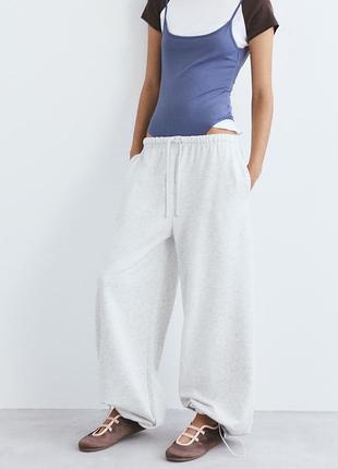 Бавовняні широкі спортивні штани брюки палацо джогери pull & bear спортивные штаны брюки двунитка