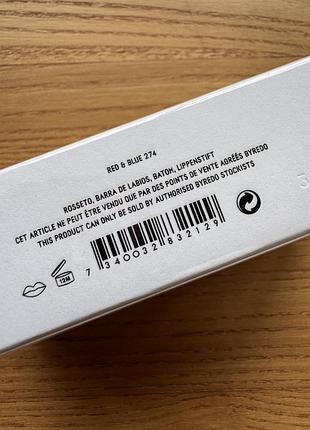 Помада для губ byredo lipstick 274 red & blue, 3 г 6