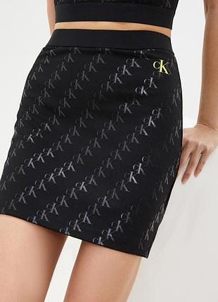 Черная юбка юбка calvin klein с логот спортивных стили