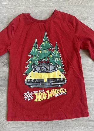 Кофта для хлопчика hot wheels новорічна червона 128 см