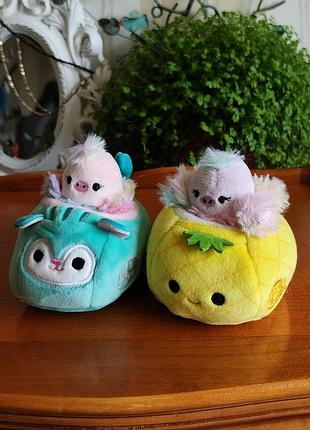 Оригинальный набор squishville squishmallows машинка и ананас 🍍🚗✨